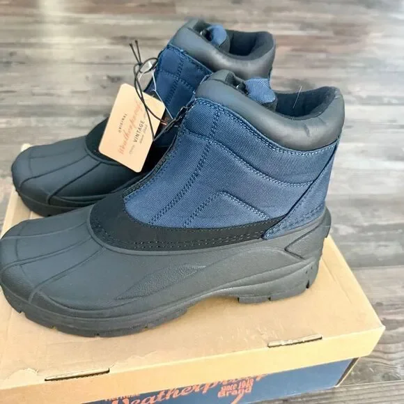 Weatherproof Vintage Men's Weather Jessie Front-Zip Hiker Boots Navy Size 9 New